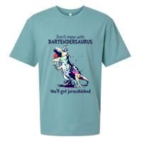 Don’T Mess With Bartendersaurus You’Ll Get Jurasskicked Sueded Cloud Jersey T-Shirt