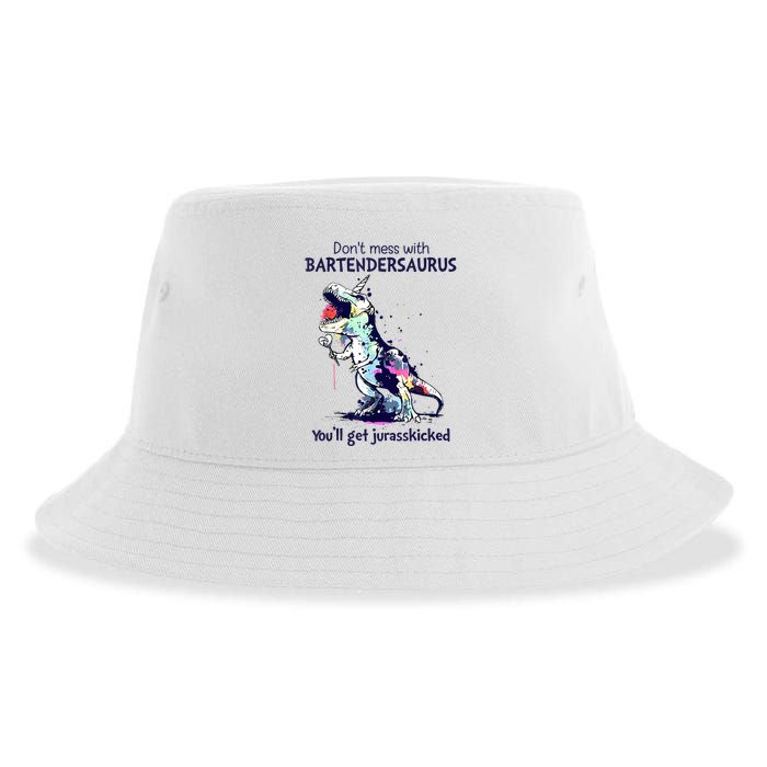 Don’T Mess With Bartendersaurus You’Ll Get Jurasskicked Sustainable Bucket Hat