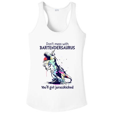 Don’T Mess With Bartendersaurus You’Ll Get Jurasskicked Ladies PosiCharge Competitor Racerback Tank