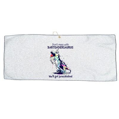 Don’T Mess With Bartendersaurus You’Ll Get Jurasskicked Large Microfiber Waffle Golf Towel