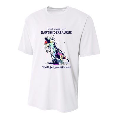 Don’T Mess With Bartendersaurus You’Ll Get Jurasskicked Youth Performance Sprint T-Shirt