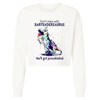 Don’T Mess With Bartendersaurus You’Ll Get Jurasskicked Cropped Pullover Crew