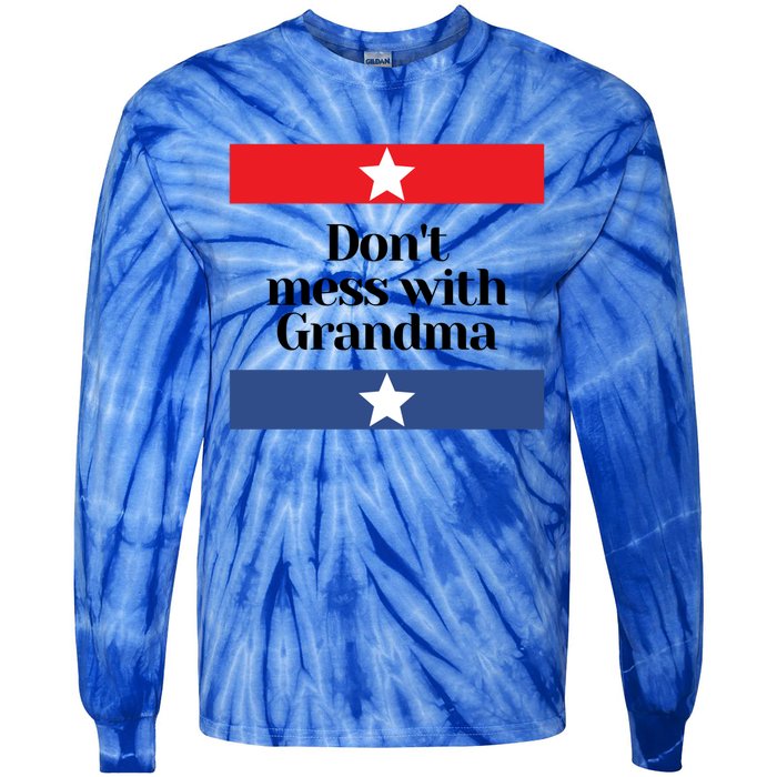 Don't Mess With Grandma Texas Mom Grandmother Gift Tie-Dye Long Sleeve Shirt