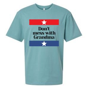 Don't Mess With Grandma Texas Mom Grandmother Gift Sueded Cloud Jersey T-Shirt