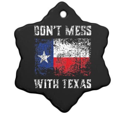 Don’t Mess With Texas Proud Texan Longhorn Lone Star State Ceramic Star Ornament