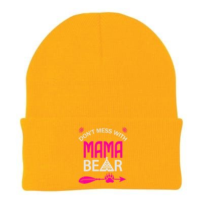 Don't Mess With Mama Bear Gift Funny Bear Mom Cool Gift Knit Cap Winter Beanie