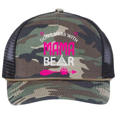 Don't Mess With Mama Bear Gift Funny Bear Mom Cool Gift Retro Rope Trucker Hat Cap