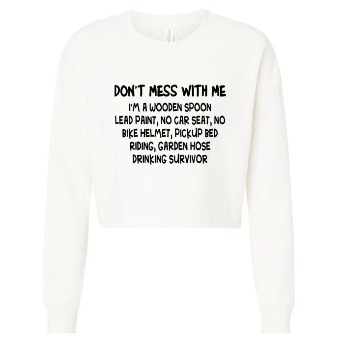 Don’T Mess With Me I’M Wooden Spoon Lead Paint No Car Seat Cropped Pullover Crew