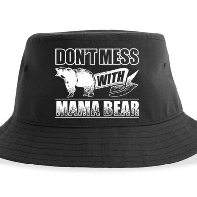 Don't Mess With Mama Bear Camping Gift Camper Gift Sustainable Bucket Hat