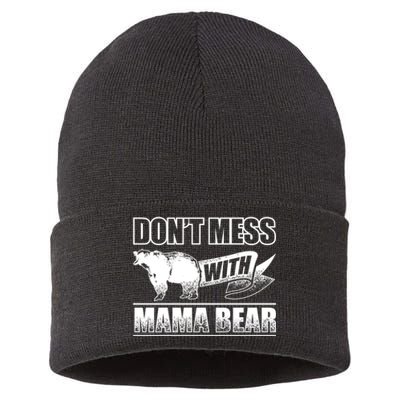 Don't Mess With Mama Bear Camping Gift Camper Gift Sustainable Knit Beanie