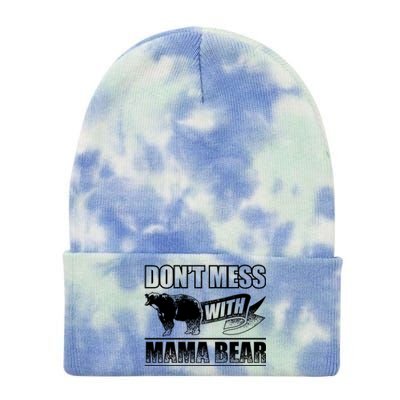 Don't Mess With Mama Bear Camping Gift Camper Gift Tie Dye 12in Knit Beanie