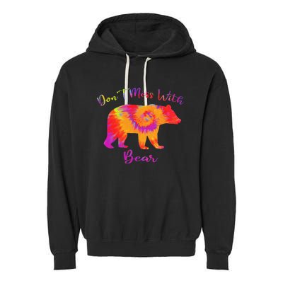 Don't Mess with Mama Bear Funny Mother's Day Tie Dye Garment-Dyed Fleece Hoodie