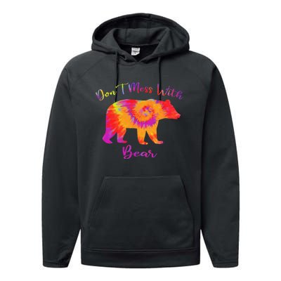 Don't Mess with Mama Bear Funny Mother's Day Tie Dye Performance Fleece Hoodie