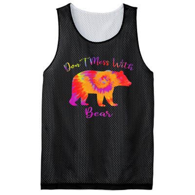 Don't Mess with Mama Bear Funny Mother's Day Tie Dye Mesh Reversible Basketball Jersey Tank