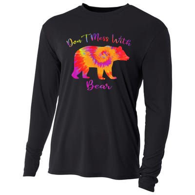 Don't Mess with Mama Bear Funny Mother's Day Tie Dye Cooling Performance Long Sleeve Crew