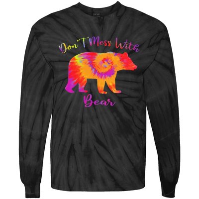 Don't Mess with Mama Bear Funny Mother's Day Tie Dye Tie-Dye Long Sleeve Shirt