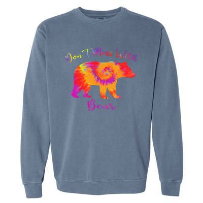 Don't Mess with Mama Bear Funny Mother's Day Tie Dye Garment-Dyed Sweatshirt