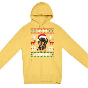 Dachshund Merry Woofmas Gift For Christmas Premium Pullover Hoodie