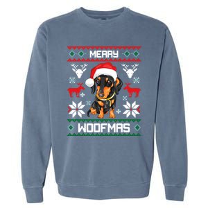 Dachshund Merry Woofmas Gift For Christmas Garment-Dyed Sweatshirt