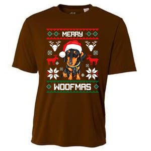 Dachshund Merry Woofmas Gift For Christmas Cooling Performance Crew T-Shirt