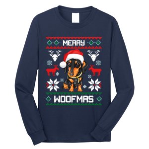 Dachshund Merry Woofmas Gift For Christmas Long Sleeve Shirt