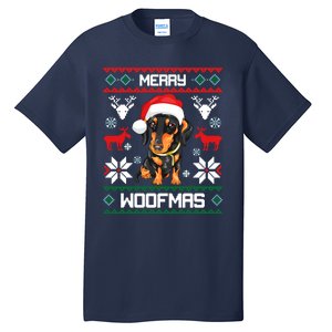 Dachshund Merry Woofmas Gift For Christmas Tall T-Shirt