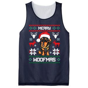 Dachshund Merry Woofmas Gift For Christmas Mesh Reversible Basketball Jersey Tank