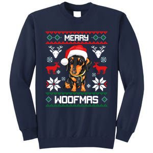 Dachshund Merry Woofmas Gift For Christmas Tall Sweatshirt