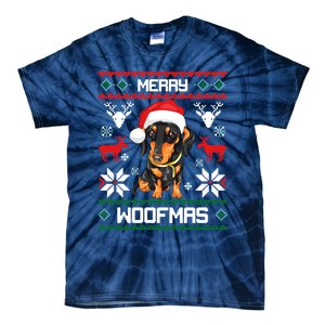 Dachshund Merry Woofmas Gift For Christmas Tie-Dye T-Shirt