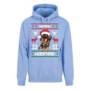 Dachshund Merry Woofmas Gift For Christmas Unisex Surf Hoodie