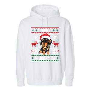 Dachshund Merry Woofmas Gift For Christmas Garment-Dyed Fleece Hoodie