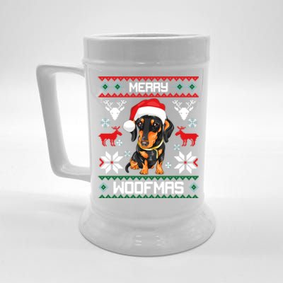 Dachshund Merry Woofmas Gift For Christmas Beer Stein