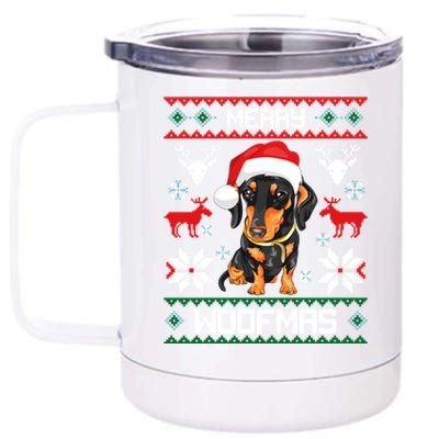 Dachshund Merry Woofmas Gift For Christmas 12 oz Stainless Steel Tumbler Cup