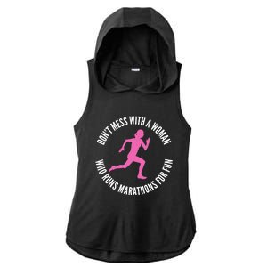 Dont Mess With A Who Runs Marathons For Fun Marathoner Gift Ladies PosiCharge Tri-Blend Wicking Draft Hoodie Tank