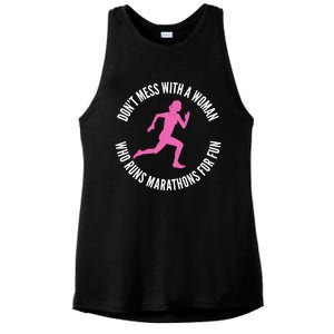 Dont Mess With A Who Runs Marathons For Fun Marathoner Gift Ladies PosiCharge Tri-Blend Wicking Tank