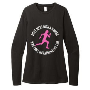 Dont Mess With A Who Runs Marathons For Fun Marathoner Gift Womens CVC Long Sleeve Shirt