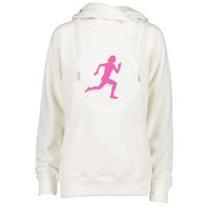 Dont Mess With A Who Runs Marathons For Fun Marathoner Gift Womens Funnel Neck Pullover Hood