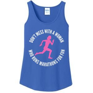 Dont Mess With A Who Runs Marathons For Fun Marathoner Gift Ladies Essential Tank