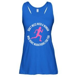 Dont Mess With A Who Runs Marathons For Fun Marathoner Gift Ladies Essential Flowy Tank