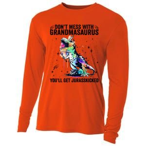 DonT Mess With Grandmasaurus YouLl Get Jurasskicked Funny Gift Cooling Performance Long Sleeve Crew