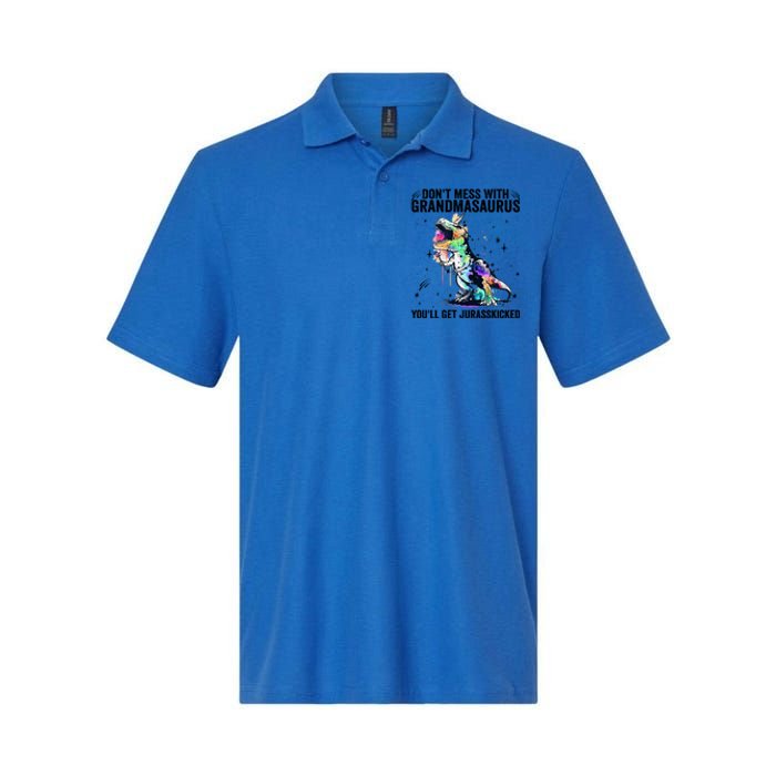 DonT Mess With Grandmasaurus YouLl Get Jurasskicked Funny Gift Softstyle Adult Sport Polo