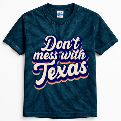 Don't Mess With Texas Retro Logo Kids Tie-Dye T-Shirt