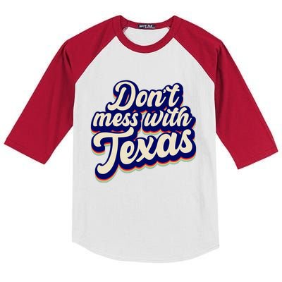 Don't Mess With Texas Retro Logo Kids Colorblock Raglan Jersey