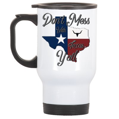 DonT Mess With Vintage Texas Longhorn Lone Star State Pride Stainless Steel Travel Mug