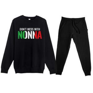 DonT Mess With Nonna Italian Grandma Premium Crewneck Sweatsuit Set