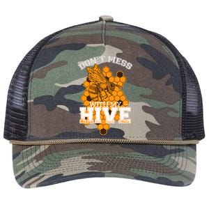 DonT Mess With My Hive | Beekeeping Beekeeper Beehive Retro Rope Trucker Hat Cap