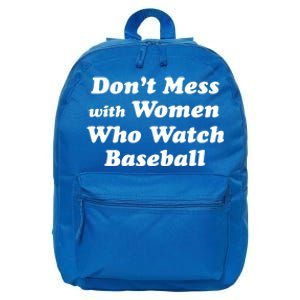 Don't Mess With Who Watch Baseball Cool Gift Fun Baseball Mom Cool Gift 16 in Basic Backpack