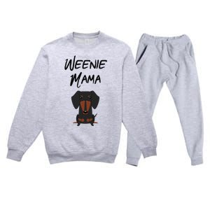 Dachshund Mom Weiner dog Wo Premium Crewneck Sweatsuit Set