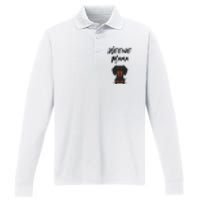 Dachshund Mom Weiner dog Wo Performance Long Sleeve Polo