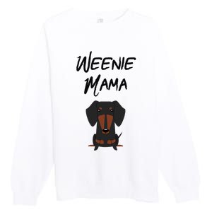 Dachshund Mom Weiner dog Wo Premium Crewneck Sweatshirt